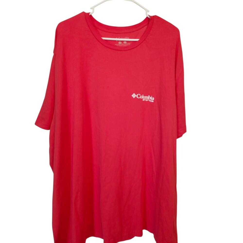 Columbia PFG Mens Red T-shirt Size 3X Fishing Keepin It Reel 100% Cotton